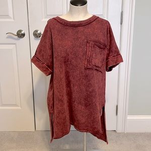 Zenana cotton blend short sleeve tunic